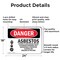 Signmission Asbestos Cancer And Lung Disease Hazard Danger Sign, Aluminum, 24in W x 18in L, 2PK OS-2PACK-DS-A-1824-L-1033 - alternate 3